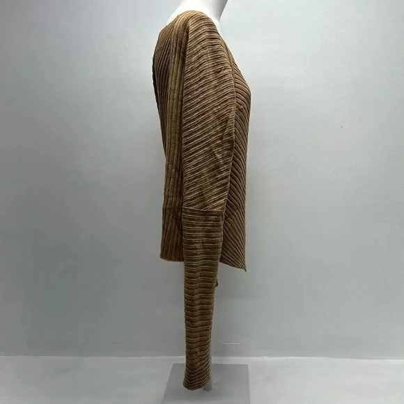 Free People Love and Harmony Sweater Asymmetrical Hem Knit Tan Brown Size Small - Picture 5 of 9